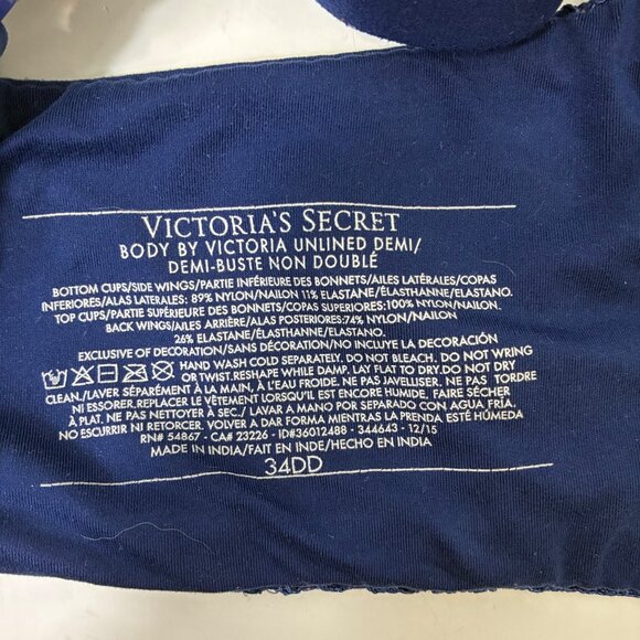 Body by Victoria Unlined Demi Bra Sapphire Floral Lace Size 34DD - Picture 7 of 7